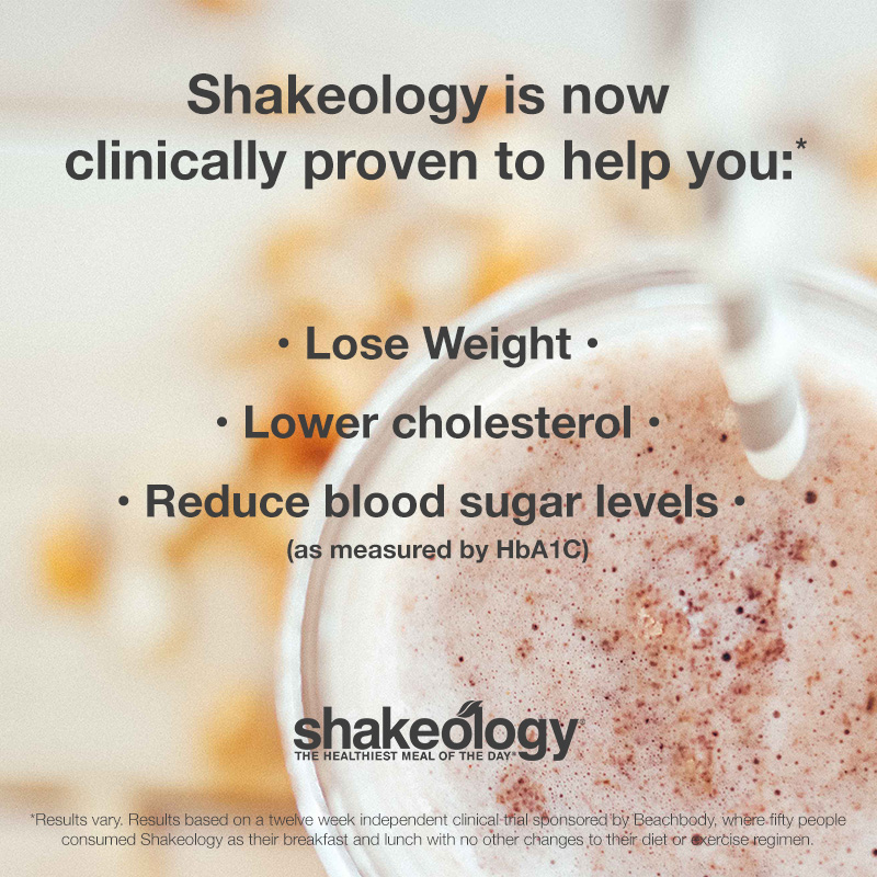 Shakeology is clinically proven to help people lose weight, lower cholesterol and reduce blood sugar levels