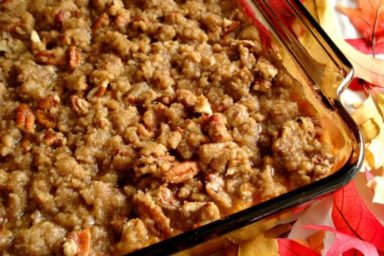 Skinny sweet potato casserole is a healthy remake of a traditional Thanksgiving favorite