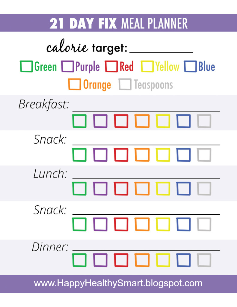 21 Day Fix Meal Plan Vol. 1 {All Meals, All Brackets